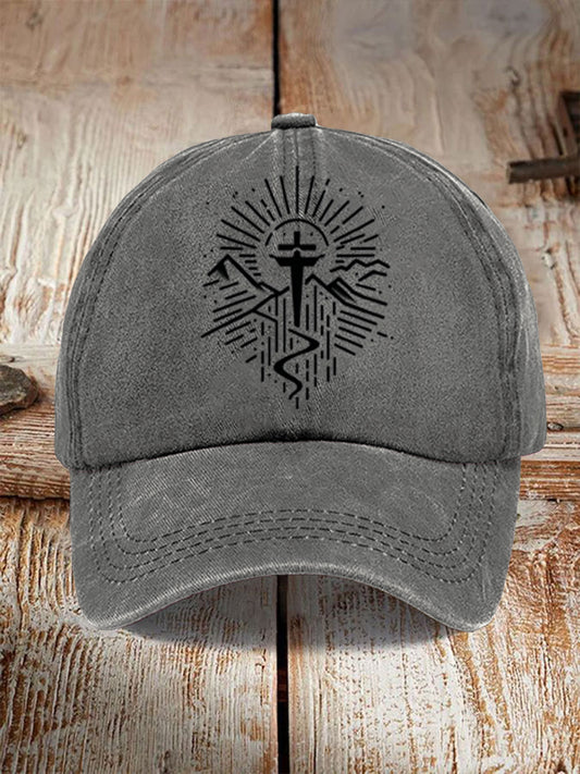 Halloween unisex cross mountain print kalap