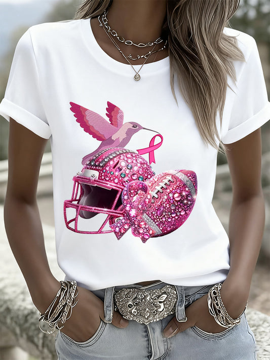 Női mellrák fantasy sequin hímzett állati póló