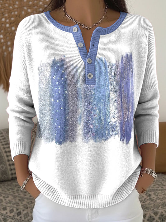 Női vintage stílusú vonal-art v-nyak felső