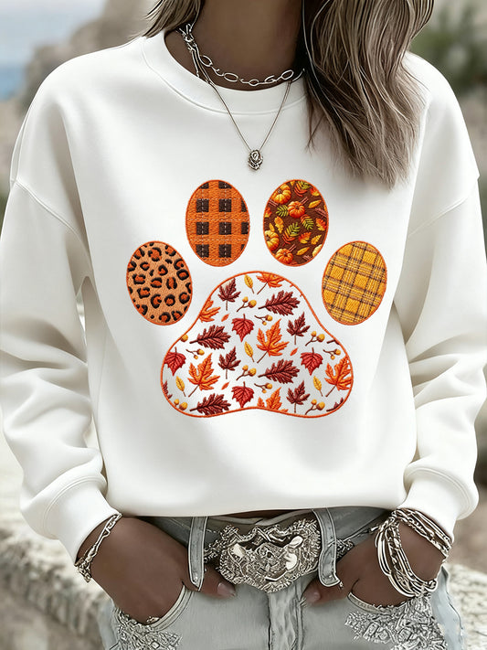 Női hálaadás művészet alkalmi crewneck pulóver top