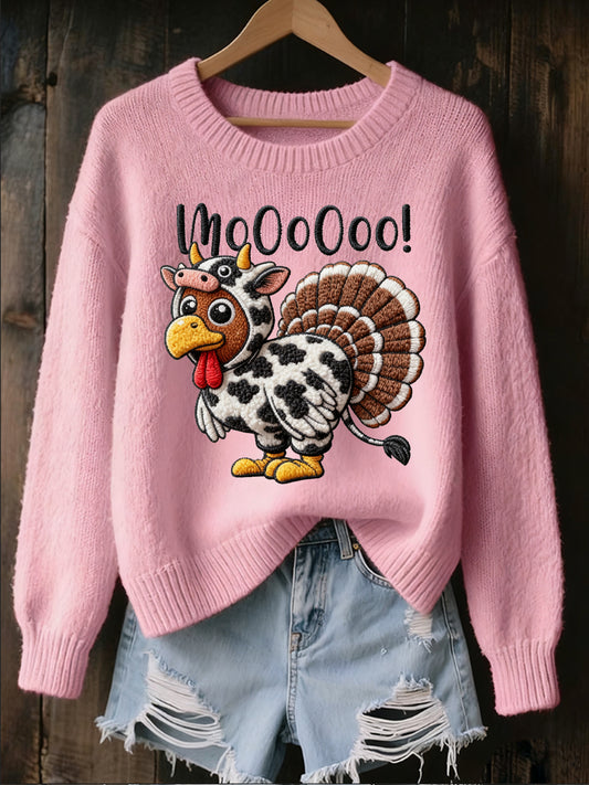 Női hálaadás művészi alkalmi személyzet nyak kötött pulóver