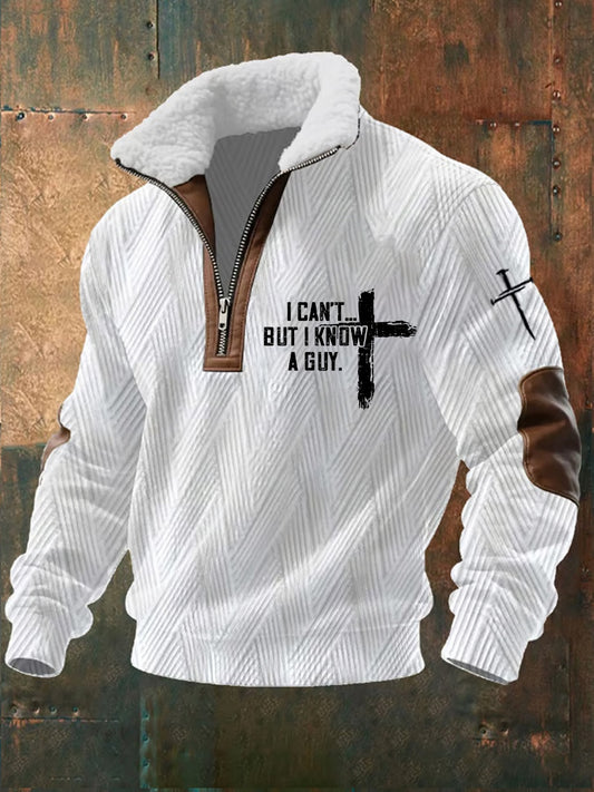 Férfi vintage art faith alkalmi pulóver