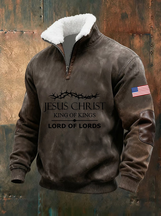 Férfi vintage art faith alkalmi pulóver