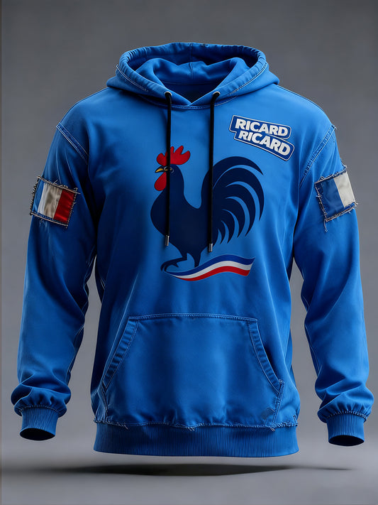 Férfi francia zászló ricard alkalmi hoodie