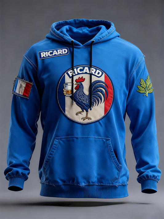 Férfi francia zászló ricard alkalmi hoodie