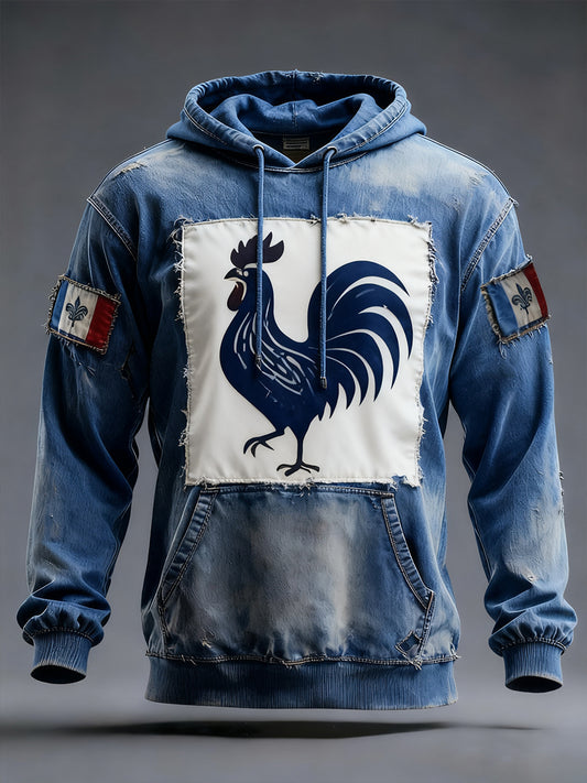 Férfi francia zászló ricard alkalmi hoodie