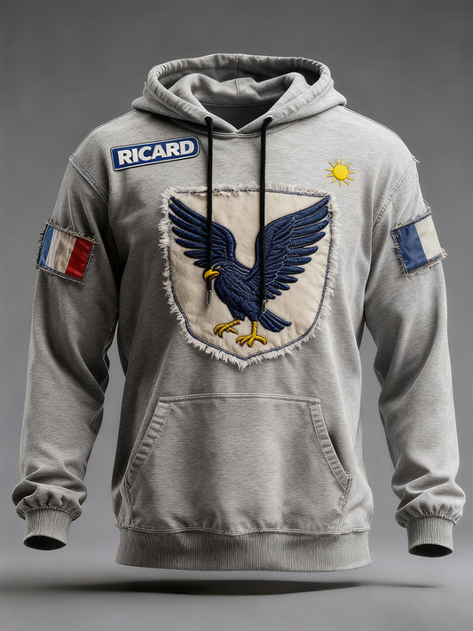 Férfi francia zászló ricard alkalmi hoodie