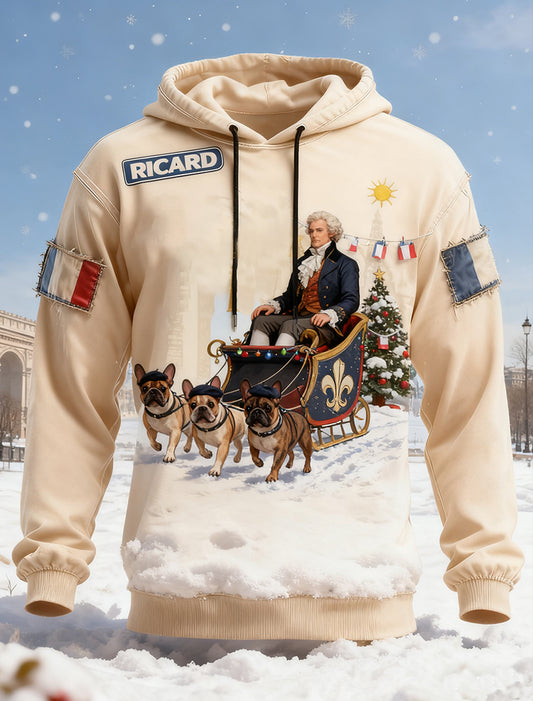 Férfi francia zászló ricard alkalmi hoodie