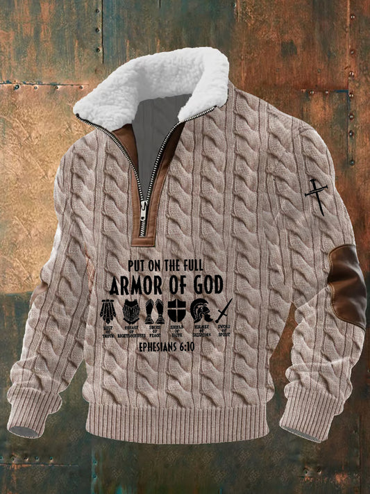 Férfi vintage art faith alkalmi pulóver