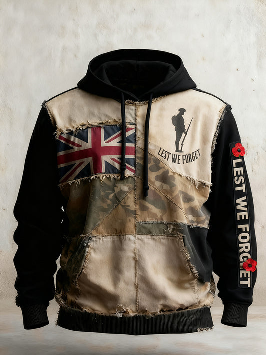 Men's remembrance day "forget me not" poppy hoodie