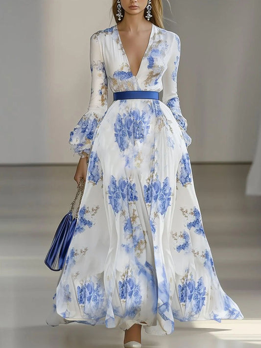 Női vintage bohém virágos ruha