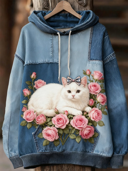 Unisex állat művészet nyomtatás alkalmi vintage kapucnis