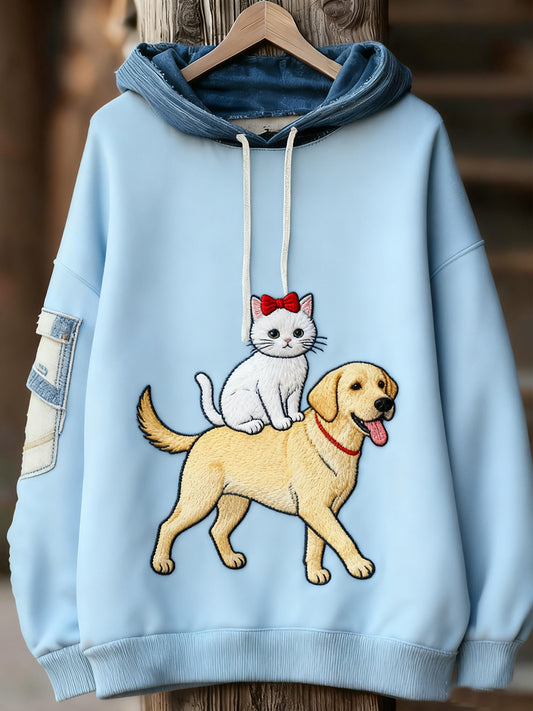 Unisex állat művészet nyomtatás alkalmi vintage kapucnis