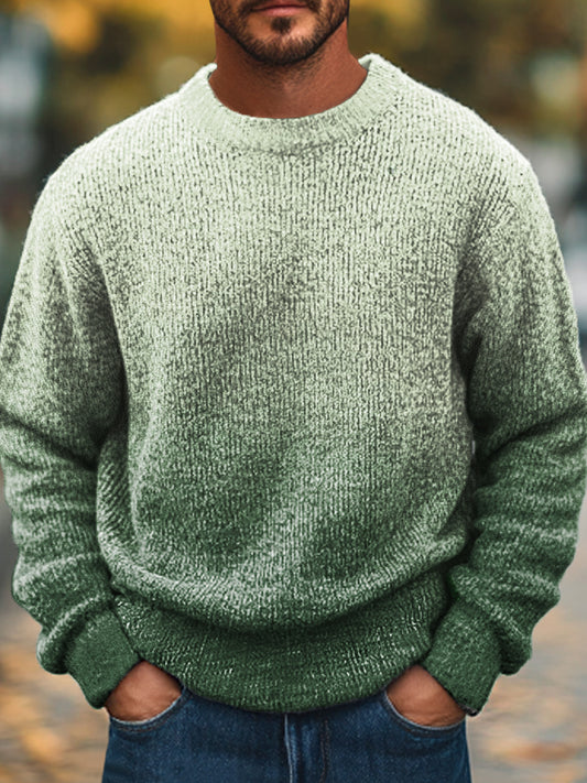 Férfi zöld gradient alkalmi pulóver