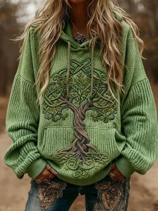 Női viking butterfly kelta csomó az élet fája gradiens nyomtatás hosszú ujjú csuklyás pulóver