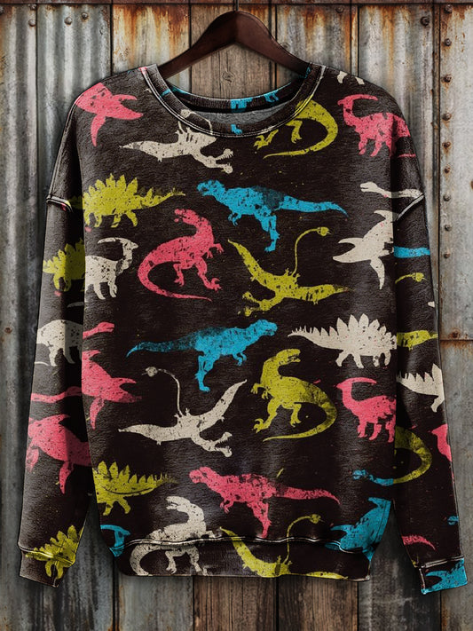 Gyönyörű graffiti nyomtatott alkalmi pulóver