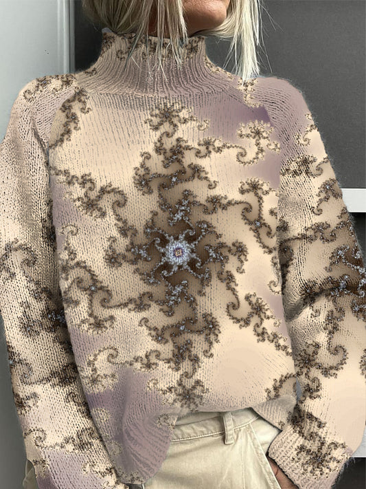 Női virágos pulóver pulóver