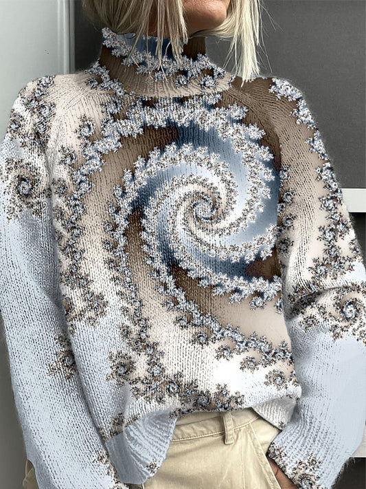 Hölgyek virágos elegáns pulóver pulóver