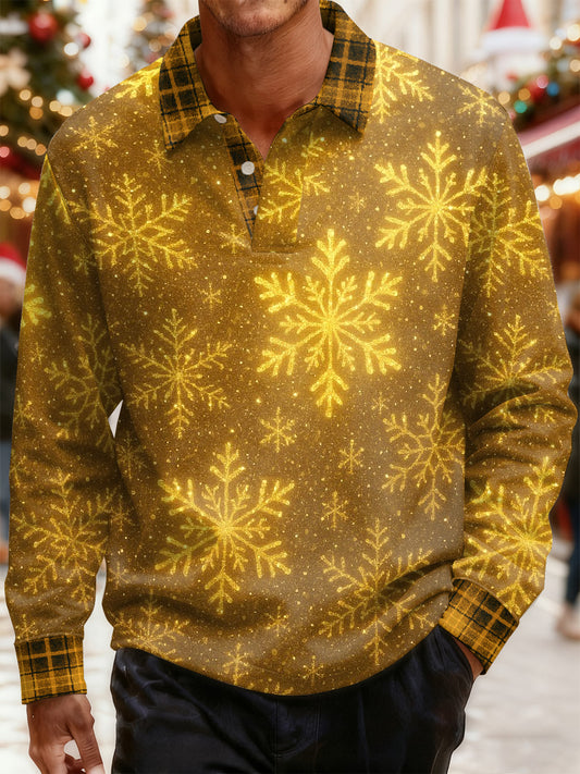 Férfi retro karácsonyi nyomtatás alkalmi póló